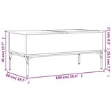  Klubska mizica - kavna mizica - Nizka mizica črna 100x50x45 cm inženirski les in kovina, (21754741) | Shoptok.si