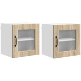  Zidni stakleni ormarić PORTO 2 pcs Sonoma hrast 40 x 31 x 40 cm | Eponuda.ba