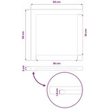  Pravokutni stolni vrh 50 x 50 x 3 cm Četvrtasti - Prirodna 50 x 50 x 3 5 cm Pravokutno | shoptok.hr