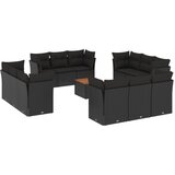  13-dijelni set vrtnih sofa s jastucima poliratan crni | shoptok.hr