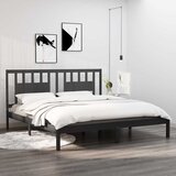  Okvir za krevet od masivne borovine sivi 200 x 200 cm | shoptok.hr