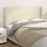  Uzglavlje s ušima krem 163x23x118/128 cm od umjetne kože | shoptok.hr