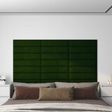 vidaXL Stenski paneli 12 kosov temno zeleni 60x15 cm žamet 1,08 m² Cene