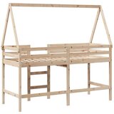 vidaXL Krevet na kat s ljestvama i krovom 90x200 cm od borovine | shoptok.hr