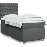 vidaXL Box spring postelja z vzmetnico temno siva 80x200 cm blago | Shoptok.si