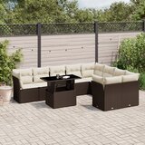  10-dijelni set vrtnih sofa od poliratana s jastucima smeđi | shoptok.hr