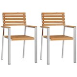  Vrtna stolica 2 pcs Prirodna nafta Čvrsto teak drvo | shoptok.hr