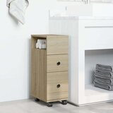 vidaXL Uski kupaonski ormarić s kotačima boja hrasta konstruirano drvo | shoptok.hr