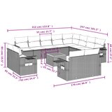  13-dijelni set vrtnih sofa s jastucima poliratan crni | shoptok.hr