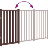 vidaXL Vrata za pse zložljiva 3 paneli rjava 150 cm topolovina | Shoptok.si