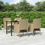  5-dijelni vrtni blagovaonski set s jastucima bež i crni Dužina stola 160 cm | shoptok.hr
