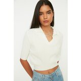 Trendyol Ecru Polo Collar Knitwear Sweater Cene