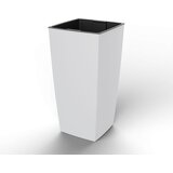  Visoka kvadratna posuda za biljke Aurora (D x Š x V: 30 x 30 x 57 cm, Plastika, Bijele boje) | shoptok.hr