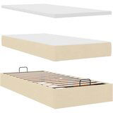 vidaXL Otomanski okvir kreveta s madracima krem 200x200cm od tkanine | shoptok.hr
