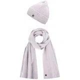Set pletene kape i šala Rowdy Light Grey, šal 31 x 178 cm