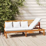 vidaXL Dnevni ležaj s krem jastukom 200x60x75 cm masivno drvo bagrema | shoptok.hr