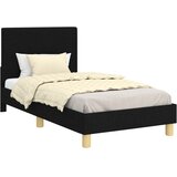 Krevet za djecu s uzglavljem Crna 80 x 160 cm tkanina | shoptok.hr