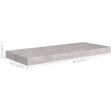  Plutajuće zidne police 2 kom boja betona 60 x 23 5 x 3 8 cm MDF | shoptok.hr