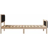  Okvir kreveta Smeđa i crna 100 x 200 cm Masivna borovina | shoptok.hr