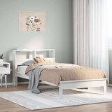 vidaXL Krevet s regalom za knjige bez madraca bijeli 90x190cm borovina | shoptok.hr
