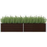 vidaXL Visoka greda rjava 240x80x45 cm pocinkano jeklo | Shoptok.si