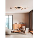  Črna/v naravni barvi LED stropna svetilka z daljinskim upravljalnikom 10x180 cm Bellari | Shoptok.si
