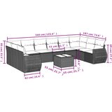  10-dijelni set vrtnih sofa s jastucima bež od poliratana 71 x 62 x 69 cm | shoptok.hr