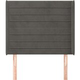  Vzglavje z ušesi temno sivo 83x16x118/128 cm žamet, (20932377) | Shoptok.si