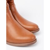 Shelvt Comfortable caramel ankle boots with ruffles | shoptok.hr