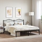  Metalni okvir za krevet s uzglavljem crni 160x200 cm | shoptok.hr