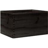 vidaXL Lesena škatla s pokrovom črna 40x30x23 cm trdna borovina | Shoptok.si