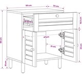  Noćni ormarić Prirodna 50 x 33 x 60 cm Čvrsto drvo manga | shoptok.hr