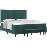  Krevet s opruga kutije Tamnozelena 200 x 180 cm Baršun | shoptok.hr