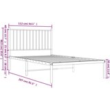 Metalni Kovinski posteljni okvir z vzglavjem črn 107x203 cm, (20739483) | Shoptok.si