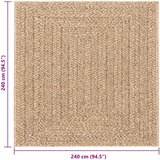 vidaXL Preproga ZIZUR 240x240 cm videz jute notranja in zunanja | Shoptok.si