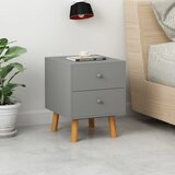 Furnova Nočne omarice 2 kosa sive 40x30x50 cm trdna borovina, (21926955) | Shoptok.si