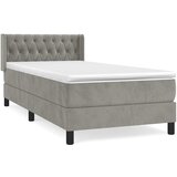 Box spring krevet s madracem svjetlosivi 100x200 cm baršunasti | shoptok.hr