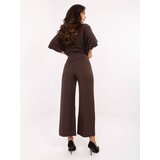RUE PARIS Pants-IT-SP-FL9068.96-dark brown | Shoptok.si
