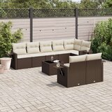 vidaXL 9-dijelni set vrtnih sofa s jastucima poliratan smeđi | shoptok.hr