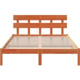  Krevetni okvir s naslonom boje voska 150x200 cm Od punog bora | shoptok.hr