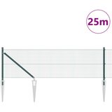 vidaXL varjena žična ograja s 13 kljukami Zelena 0.6x25 m Jeklo | Shoptok.si