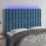  LED posteljno vzglavje temno modro 144x5x118/128 cm žamet, (20953938) | Shoptok.si