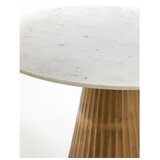 Light & Living Bijeli/u brončanoj boji okrugli blagovaonski stol s pločom stola u mramornom dekoru ø 100 cm Leyda – | shoptok.hr