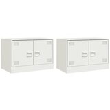The Living Store TV omarica 2 kosa bela 67x39x44 cm jeklo - TV Omarica, (21624833) | Shoptok.si