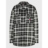 Tommy Jeans Curve Srajca Check DW0DW15123 Črna Relaxed Fit