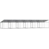  Kavez za pse s krovom i vratima sivi 10x2x2 m pocinčani čelik | Eponuda.com