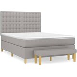 vidaXL Box spring posteljni z vzmetnico svetlo siv 140x190 cm blago, (20738780) Cene