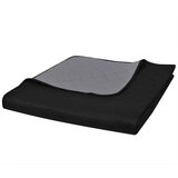 vidaXL 130885 Double-sided Quilted Bedspread Black/Grey 230 x 260 cm, (20827391) | Shoptok.si