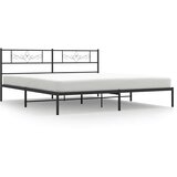  Metalni okvir za krevet s uzglavljem crni 193x203 cm | shoptok.hr