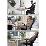  Ergonomska uredska stolica s podesivim naslonom za glavu i lumbalnom potporom, stolica za pisanje, crna | shoptok.hr